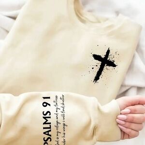 Cream Psalms 91 Sweatshirt